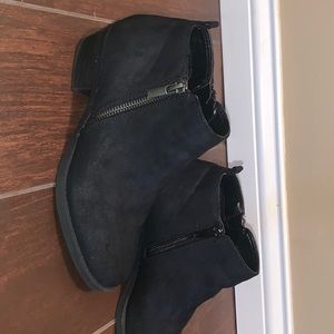 Black zip up ankle boots